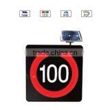 Solar Powered(Charging) Waterproof IP65 Traffic LED & Optical Fiber Sign Light (Velocity 100Km Limit Sign)