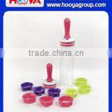 Plastic Rolling Pin With 9 Biscuit Cutters thumbnail-2