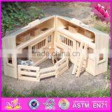 2016 New Design Children Miniature Toys Wooden Toy Horse Stable W06A166 thumbnail-1