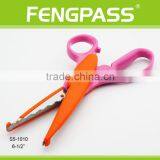 S5-1010 6.5 Inch 2Cr13 Stainless Steel Blade With Plastic Handle Zig Zag Scissors thumbnail-4
