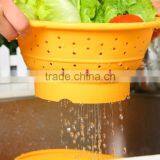 Silicone Birdbath Folding Bowls Kitchen Basket Wash Basin Silicone Basket thumbnail-5