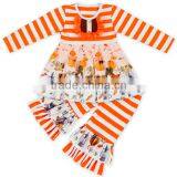 2017 Lovely Ruffled Girls' Clothing Sets Long Sleeve Cotton Dress And Pants Two Piece Outfits Boutique Children Clothing Sets thumbnail-3