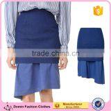 Latest Fashion Vintage Denim Pattern Lady Short Jean Skirt Design Picture thumbnail-1