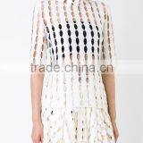 New Style Girls Fashion Cutting High Neck Blouse Wholesale OEM Service thumbnail-3