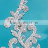 New Embroidery Wedding Applique Flowers Beaded Hand Work Design thumbnail-2