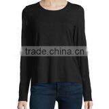 Jersey Fabric Pullover Style t Shirt/long-sleeve Organic Cotton Tee With Straight Hem thumbnail-3