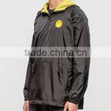 OEM Service Latest Design Men Hoody Balck Windbreaker Jacket thumbnail-2