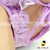 Wholesale 3Pcs Children Lace Trim Floral Young Girl Tutu Dress Kids Beach Clothes Pink Swimwear Matching Swim Cap thumbnail-5