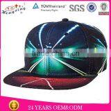 Custom Galaxy Printed 6 Panel Custom Snapback Hat/Fashion Flat Bill Snap Back Cap thumbnail-1