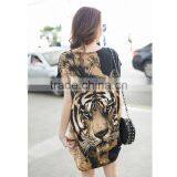 Summer Korean Style Plus Size Loose Round Neck Short Sleeve Casual Tiger Printing 3D t Shirt Wholesale thumbnail-5