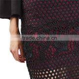 2017 OEM Spring Elegant Lace Panelled Pencil Mid Length Skirts thumbnail-3