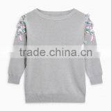 2017 Custom Girls' Knit With Beads Design Sweater Top thumbnail-2