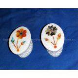 Collectible Marble Inlay Vase From India Jali Marble Jewellery Box thumbnail-3