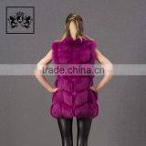 Hot Selling of Winter Warm Real Fox Fur Purple Women Vest thumbnail-1