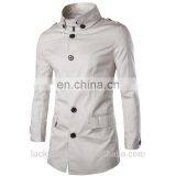 Classical men trench coat / hot sale men beige casual garment/ high quality men outside coat