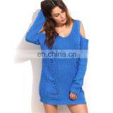 New Style Deep V-neck Women Sweater Cold Sleeves Sweater for Ladies KMY1058 thumbnail-4