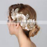 Wedding Party Leaves Headband With Rhinestone Gold Flower Head Piece Bride Vintage Hair Jewelry Accessories thumbnail-6