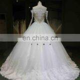 Latest Ball Gown Custom Made Long Sleeve Puffy Wedding Dress Lace Beading Bridal Dress Tiamero 1A946G thumbnail-3