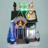 Christmas Decoration 10'' Plastic Church House With Led thumbnail-2