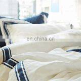 Morden Plain Color Navy White Home Hotel Bed Sheets Bed Linen Bedding Set thumbnail-4