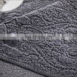 Comfortable Gray Color 100%cotton Velvet Embossed Quilt Bedspread /bedding Sheets Set 3d thumbnail-4