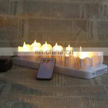 2020 Amazon Hot Seller 6 Packes Electric Flame Design Led Candle Rechargeable With Remote for Holiday Decoration thumbnail-2