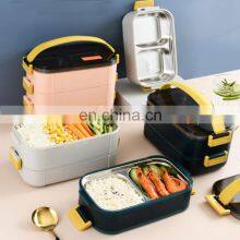 Latest Stainless Steel Tiffin Pink Airtight Bento Eco Adult Custom Double Layer Lunch Box thumbnail-4