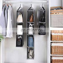 Long Soft Fabric Over Closet Rod Hanging Storage Organizer With Dividers for Clothes, Leggings, Lingerie, T Shirts ,Bag thumbnail-2