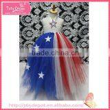Gauze Five-pointed Star Decoration Fluffy Voile Girl's Dress Children Frocks Designs thumbnail-2