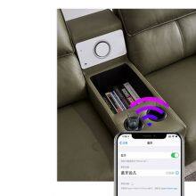 First Layer Cowhide Three-Seat Functional Dark Green Sofa Living Room Leather Art Furniture Electric Sofa Combination thumbnail-5