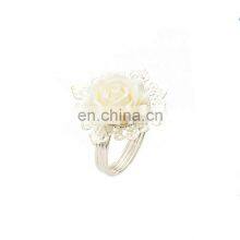 In Stock White Plastic Metal Ring Flower Plant Napkin Ring For Wedding Festival Decor Wholesale