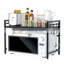 Extendable Heavy Duty Metal Pantry Shelf Space Riser Stand Storage Organizer Adjustable Microwave Oven Rack for Kitchen Counter thumbnail-1