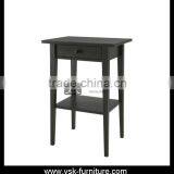 NI-090 Tall Black MDF Bedside Lamp Table