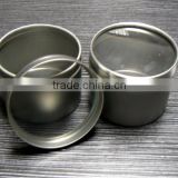 round shape metal tin box with clear PVC window