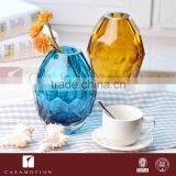 Casamotion Shiny European Small Diamond Amber Color Handmade Glass Flower Vase thumbnail-3