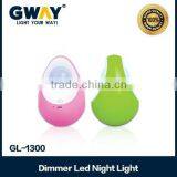 Rechargeable mini night lamp,3 smd egg model light,new style "Daruma",New ABS plastic