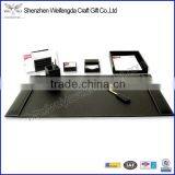 Exquisite Black 7 Pieces Leather Desk Organizer Set