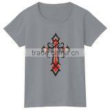 Customize Design Cross Glitter Motif OEM Service Supply Type Women Tshirt thumbnail-2