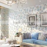 Breathable Flower Design Non Woven Home Wallpaper Deco