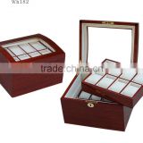 Customized high gloss 2 layers wooden watch box ,accept ODM and OEM