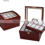 Customized High Gloss 2 Layers Wooden Watch Box ,accept ODM and OEM