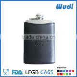 PU wrapped hip flask with stamp on it HF319