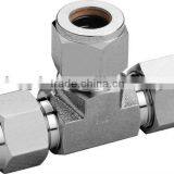 Compression Tube Fitting, Union Tee in Super Duplex, Inconel Monel