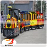 Beston kids ride FRP outdoor park amusement used wood trackless train for sale