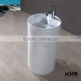 Resin Stone Pedestal Sink / Bathroom Pedestal Art Sink