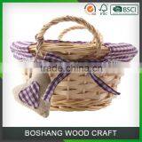 Colorful Cheap Wooden Empty Picnic Wicker Storage Baskets thumbnail-2