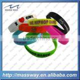Customized Fashion Lover Luminous Custom 3D Rubber Silicone Wristband thumbnail-1