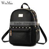 Rivet PU Lether Backpack for Girls Korea Style School Bags for Sale Quality Choice