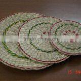 S/3 Round Seagrass Woven Placemat thumbnail-1