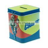 Rectangular Tin Box Money Box with Lock